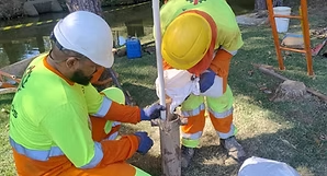 Instalação de piezômetro pela LV Solos